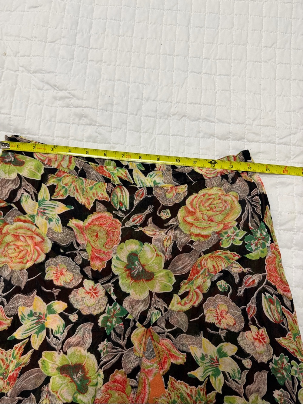 Vintage Floral Asymmetrical Rayon Skirt Boho Y2K Size L - Picture 6 of 9